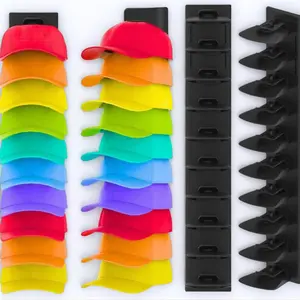 2pcs New Hat Rack Twin Set Wall-Mounted Closet Hat Holder Adjustable Door/closet Hat Display Hook Holiday Gift Halloween Gift Multilayer Organizer Baseball Cap various setting Multi-Layer Strong Adhesive design Decoration