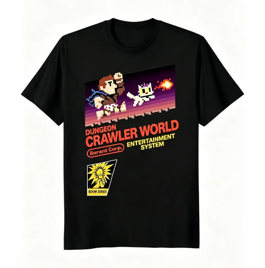 Unisex Dungeon Crawler Carl T-Shirt with 8-bit Princess Donut Graphic, Casual Cotton Short Sleeve Top for LitRPG Book Lovers, Shortsleeve, Fashion, Tshirt, Short Sleeve Tee, M, Shopping