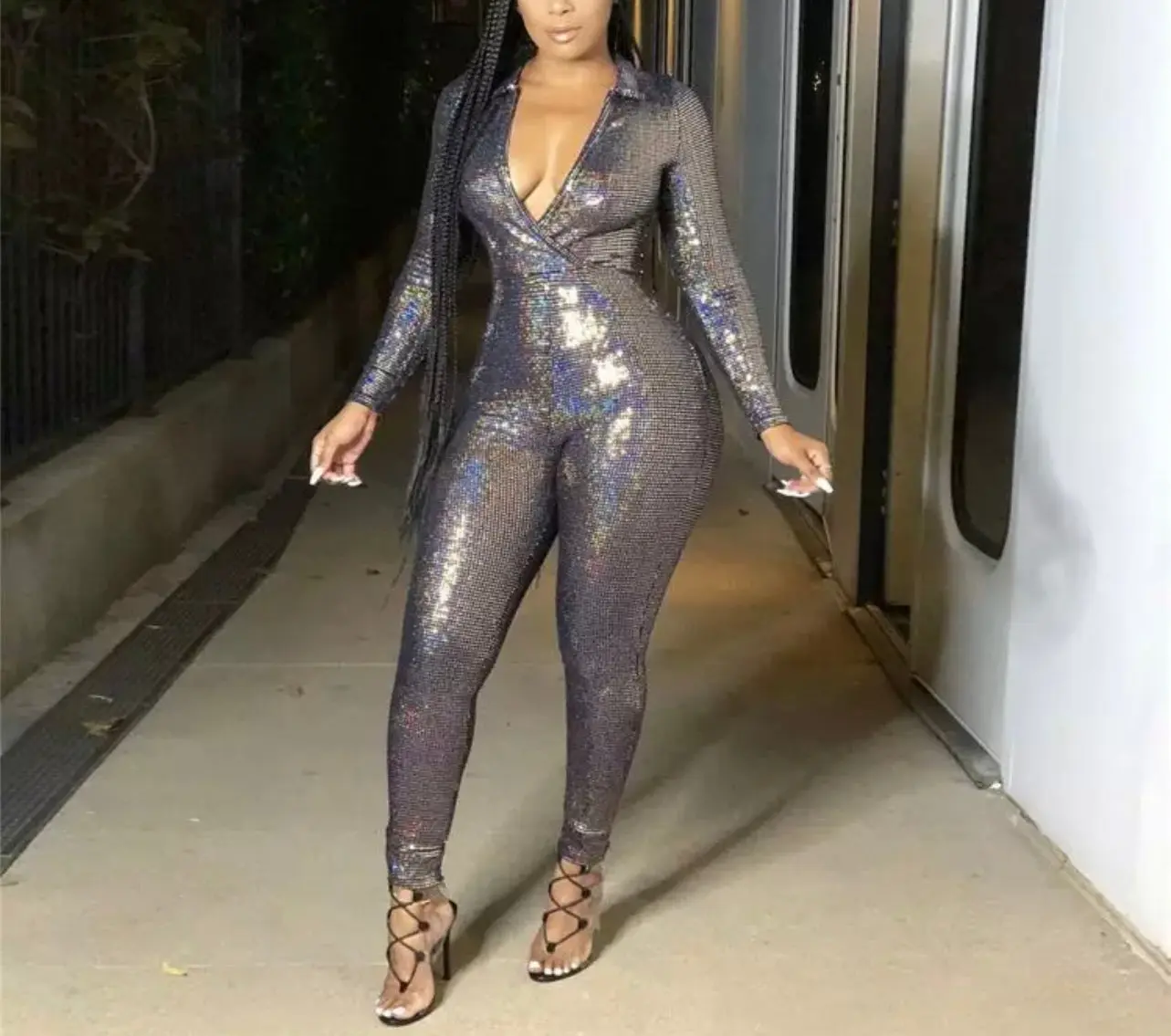 Sabrina Baddie Jumpsuit - Bodycon Satin Design for Women, Comfortable Fit, Perfect for Festivals and Casual Outings
