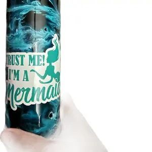 Handmade Epoxy Tumbler Cup Drinkware Water Bottles Reusable Washable Portable Mug for Beverages - Bottled