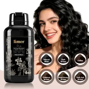 Limer Multicolor 6 in 1 Instant Hair Dye Shampoo, Hair Color for Grey Coverage, Herbal Ingredients, Natural Tinte, Ammonia-Free, Long lasting,Haircare