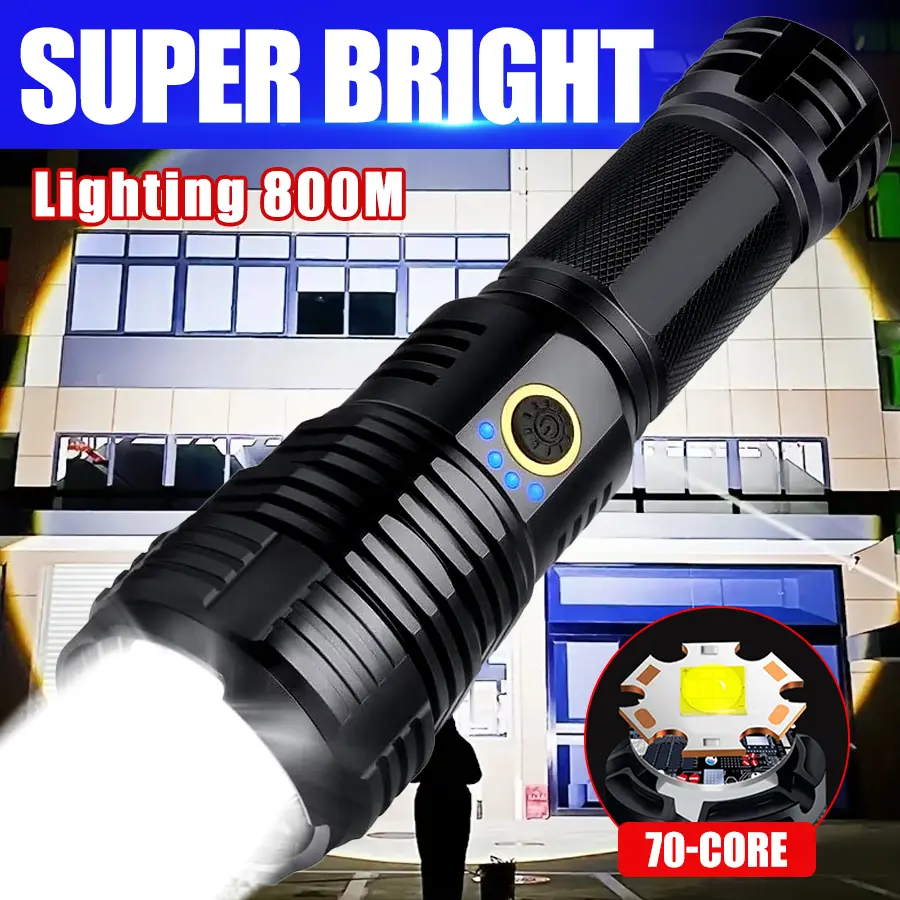 Tactical Flashlight - Ultra-Bright for Dark Paths Adjustable Beam Compact Battery-Powered EDC Emergency Rechargeable Torch, 5 Modes, Wide Beam Angle, Long-Lasting Battery, Ideal for Camping, Home Emergencies, Adjustable Beam Torches