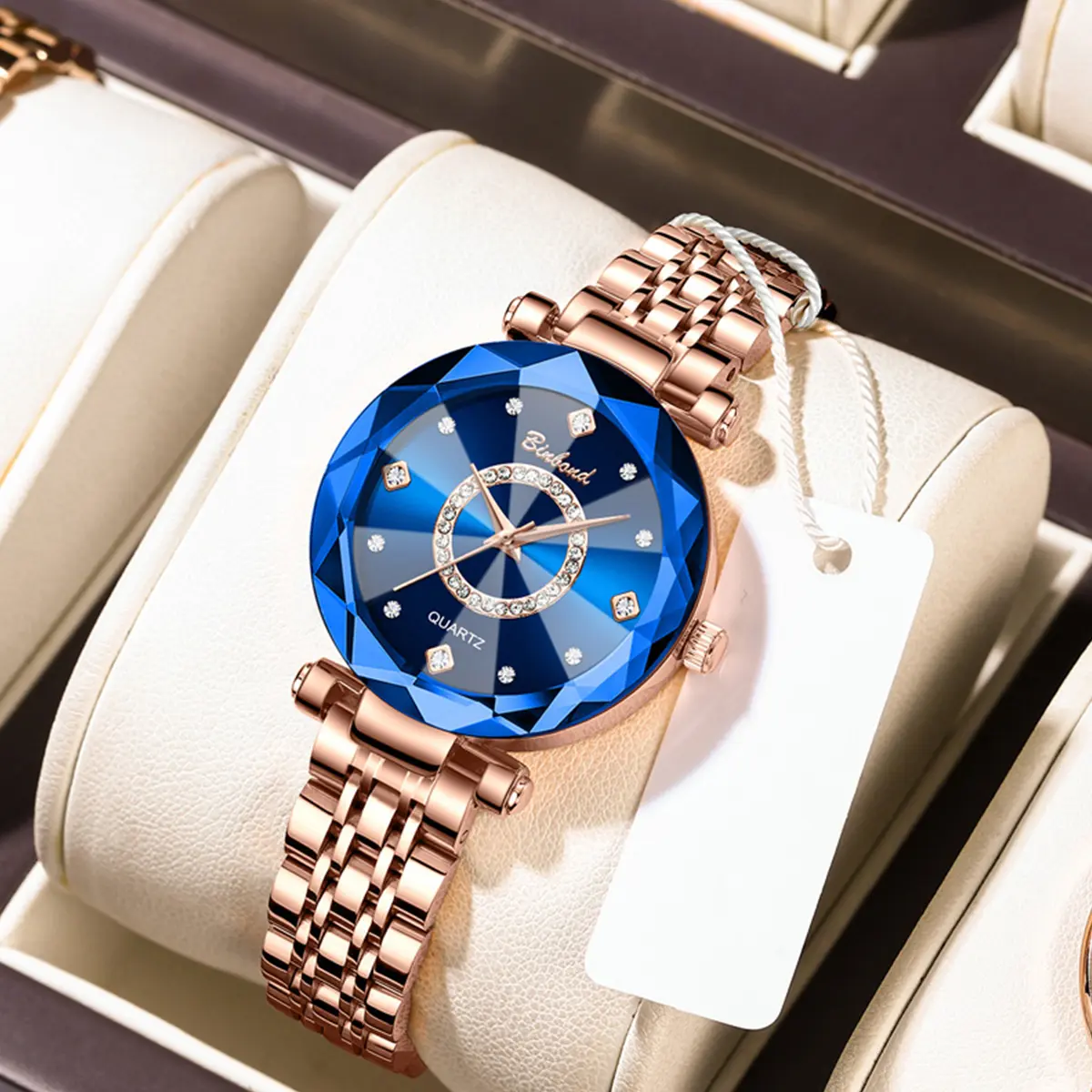 Womens Watches Rose Gold Luxury Diamond Fashion Elegant 