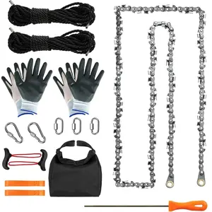 55 Inch High Reach Hand Rope Saw with 70 Sharp Double-Sided Teeth Blades, Portable Pocket Rope Chainsaw for Cutting High Tree Limbs Gardening Outdoor Cutting