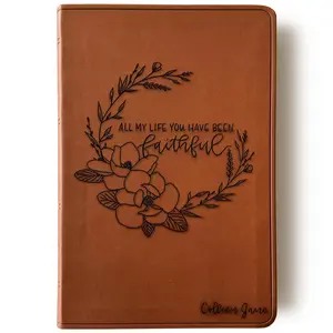 Personalized ESV Large Print Bible - Light Brown - All My Life You Have Been Faithful - Hand Lettered and Engraved