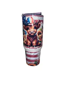 40 oz Patriotic Cows Holographic Big Swig