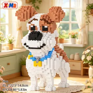 Cute Jack Russell Dog Building Blocks Set - Kawaii Puppy Micro Brick Animal DIY Toy Gift for Dog Lovers Home Decor