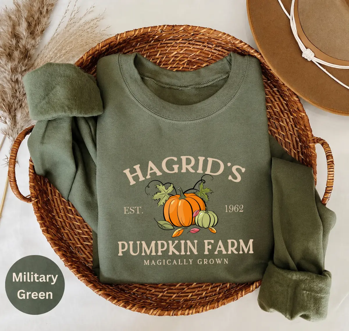 Hagrid's Pumpkin Patch Sweatshirt, Vintage Halloween Pumpkin Patch Crewneck, Cozy Fall Graphic Sweatshirt, Potterhead Gift, Unisex Autumn Sweatshirt