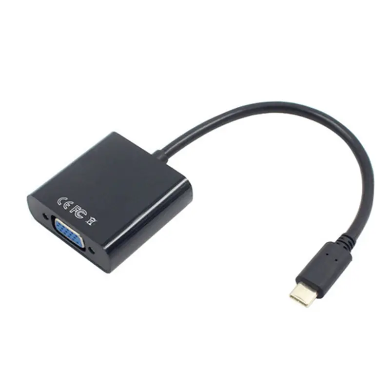 USB-C USB3.1 VGA Male-to-Female Video Transfer Adapter Cable, 1x USB 3.1 Type-C for VGA, 1080P Full HD Visuals, 24cm, 30g, ABS, Compatible with 12in MacBook (Motorcycle Frames & Fittings Accessory)