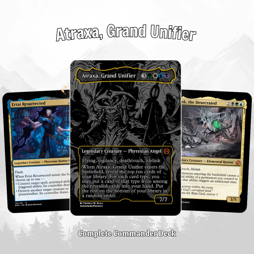 Atraxa Grand Unifier Blink Proxy Trading Cards Commander Deck - 100+ Cards, Premium Value Engine, Magic Theme, Ready-to-Play, Perfect Gift for Collectors