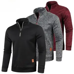 Men Sweatshirts Spring Thicker Pullover Half Zipper Pullover for Male Hoody Outdoor Sweatshir Autumn Solid Color Turtleneck