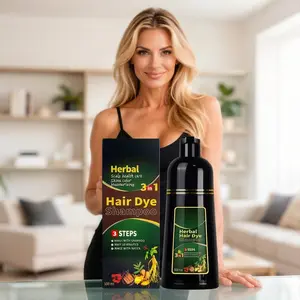 Dark Brown Hair Dye Shampoo 3 in 1 Herbal Natural Dye Cover Gray, for Women/Men Hair Color for Grey Coverage (Dark Brown)