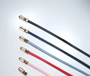 More Color Ladies Women's 0.35''  Wide Skinny Multiple Colors Belt PU Belt Animal Free Belt with Gold  Buckle For Women Christmas Gift