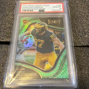 2022 select draft picks Aidan Hutchinson dragon scale prizm PSA 10