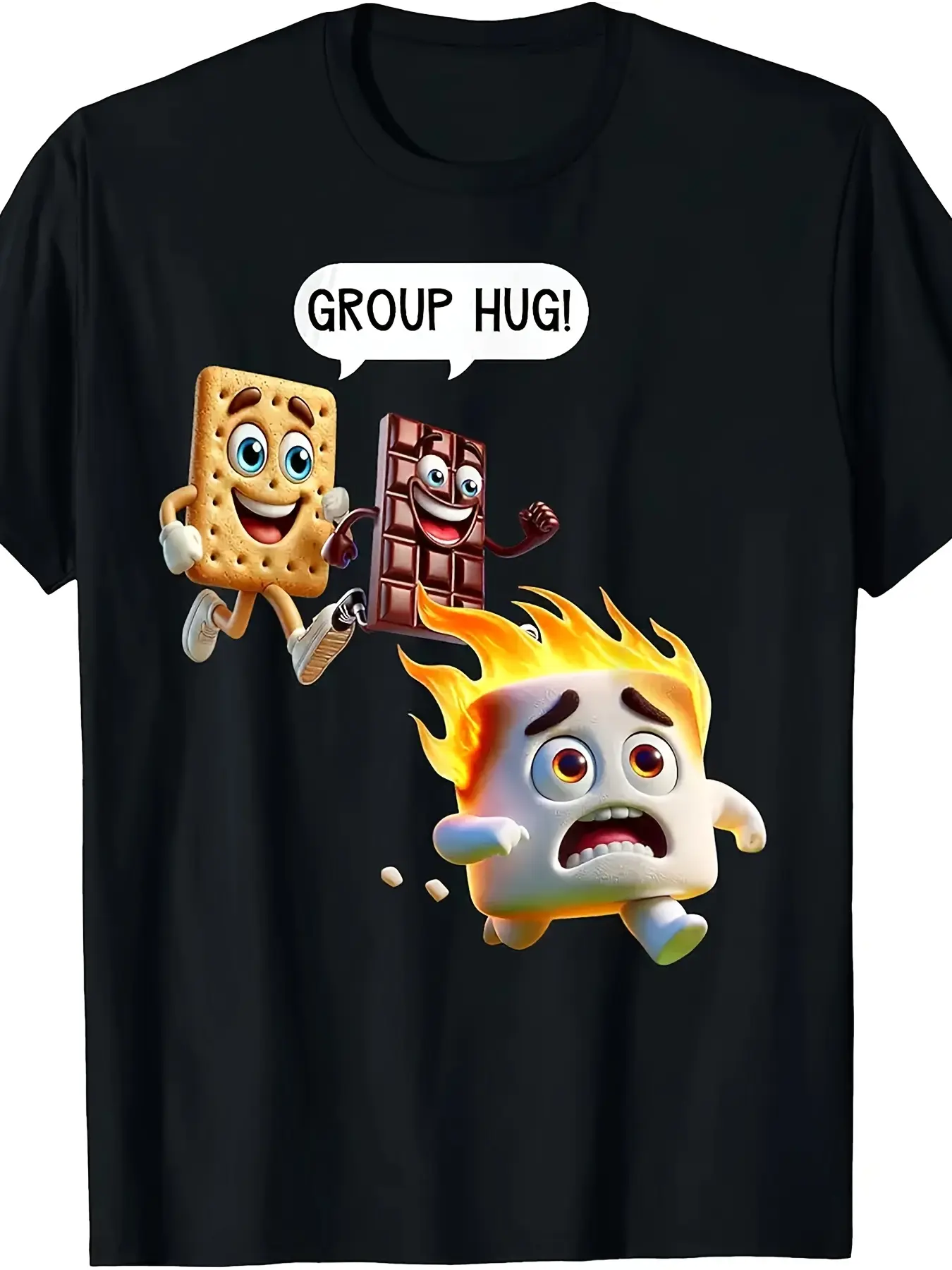 Funny Smores Group Hug Marshmallow Novelty T-Shirt for Men Short Sleeve r
