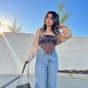 Satin Corset Top - Chocolate