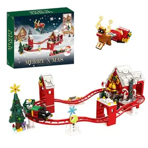 Christmas Train Track Building Blocks Set, 964 Pieces Assembly Toy, Holiday Gifts