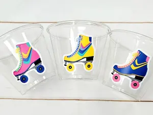 ROLLER SKATE PARTY Cups - Roller Skating Birthday Cups Skate Party Favors Skating Party Cups Roller Skating Birthday Roller 80's 90's Party