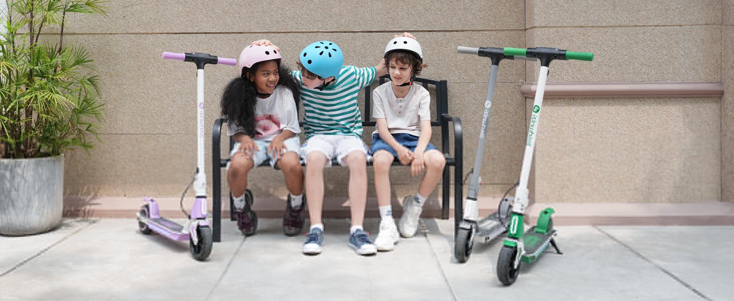 【Kids Love It!】S4 Foldable Electric Scooter with LED Display, 6" Solid Tires, 200W Motor, 3 Speeds (5/8/12 Mph), 154lbs Max Load, Colorful Lights, Electric Scooter for Kids Ages 6-14, Great Gift for Boy Girl