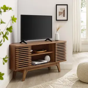 Modway Render 46" Corner TV Stand in Wal