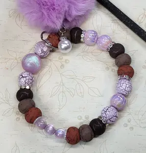 🍂 Fall-Themed 304 Stainless Steel Wire Made, Beaded Wristlet Keychains