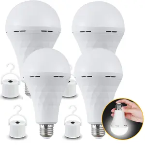 4Pack Rechargeable Emergency 15W LED Light Bulb,LED Bulbs Light 60W Equivalent For Power Outage Camping Outdoor Activity Hurricane 6000K E26/E27 Base Emergency Lighting Bulb