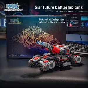 Future Warship Tank Building Set, Model Kit, Rotating Turret Launch Function, Cool Desktop Ornament, Home Decoration Model, Sci-Fi Fan Collection Gift