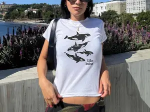 Killer Whale Retro Baby Tee, Ocean Lover Vintage Inspired Graphic Shirt