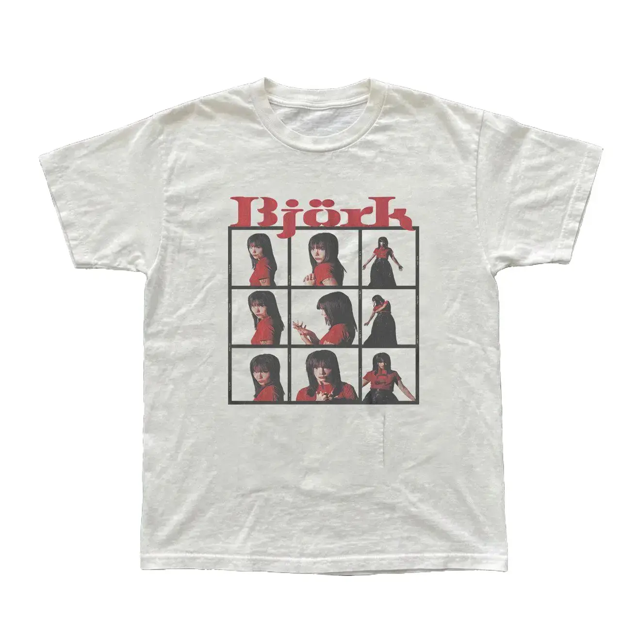 Vintage Bjork Graphic T-Shirt, White Short Sleeve Tee, Retro Music Artist Shirt, Y2K Aesthetic Unisex Cotton T-Shirt, Indie Music Fan Gift