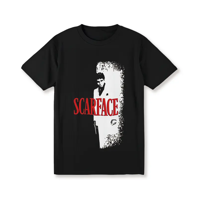 Streetwear Graphic T-Shirt for Women, Scarface Inspired Print, Soft 100% Cotton Classic Athletic Fit with a Round Neck and Shortsleeves, Shortsleeve, Tshirt, T Shirts For Women