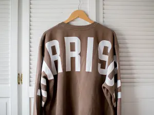 Personalized Arm to Arm Lettering Oversized Sweatshirt or Hoodie, Arm to Arm Big Bold Text Sweatshirt