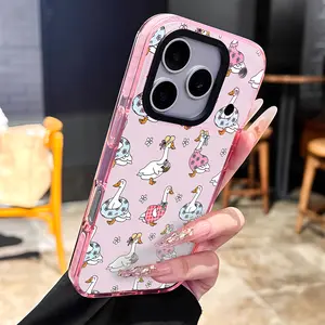 Goose Phone Case, Cute Cartoon Style, for compatible with iPhone 17 Air 16 Plus 15 ProMax 14 13 12 11, Adorable Animal Illustration Gift, Whimsical Farmyard Present for Girls
