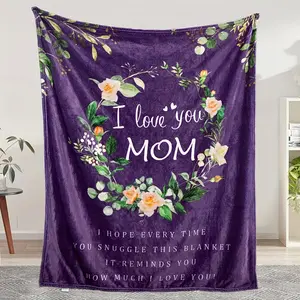 1pc 280gsm Luxuriously Soft Flannel Throw Blanket - Ultimate Comfort for Your Mom, Ideal for Birthday Celebrations & Memorable Occasions