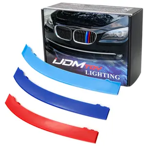iJDMTOY M-Color Grille Insert Trims For BMW 2009-2012 F01/F02 7 Series 740i 740Li 750i 750Li etc with 13 Standard Grille Beams