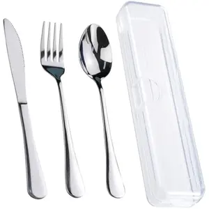 Travel Utensils With Case, Stainless Steel Reusable Portable Utensils Set With Case, Travel Silverware Set