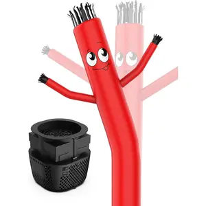 Inflatable Tube Man with Blower: 6 FT Tall Wacky Waving Inflatable Tube Guy for Outdoor Decoration with Mini Blower Fan, for Mall Opening, Business Advertising (RED)