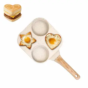 Non-Stick 4-in-1 Breakfast Pan | Multi-Shape Skillet for Eggs, Burgers & Bacon  Quick-Clean Kitchen Essential Multifunction Egg Frying Pan dealsforyou Cookware Cookware
