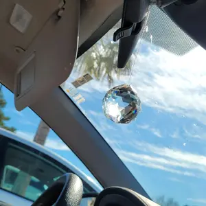 40mm Crystal Faceted Sphere Rainbow Prism Feng Shui Hanging Decor Ornament