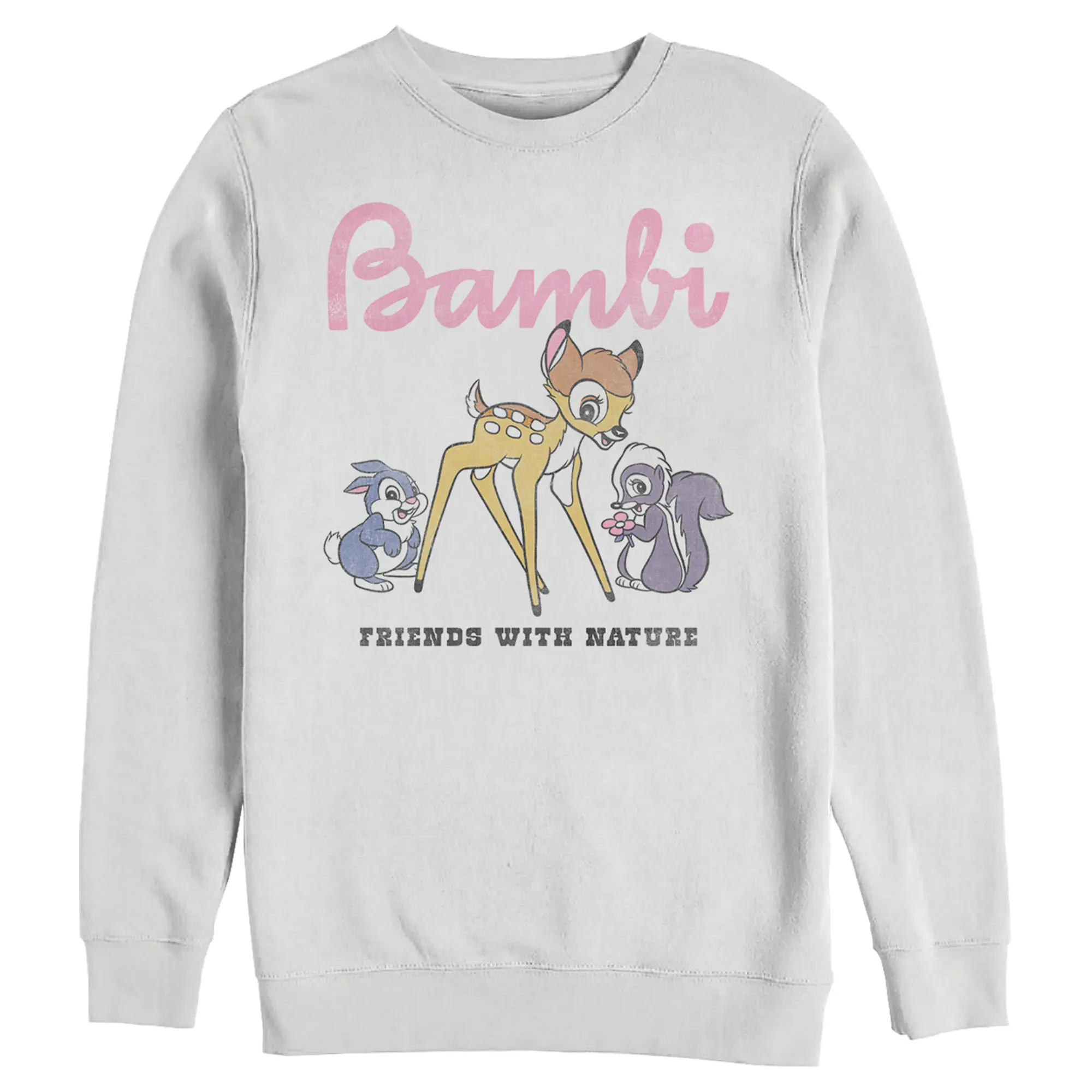 Men's Bambi Distressed Friends with Nature Sweatshirt