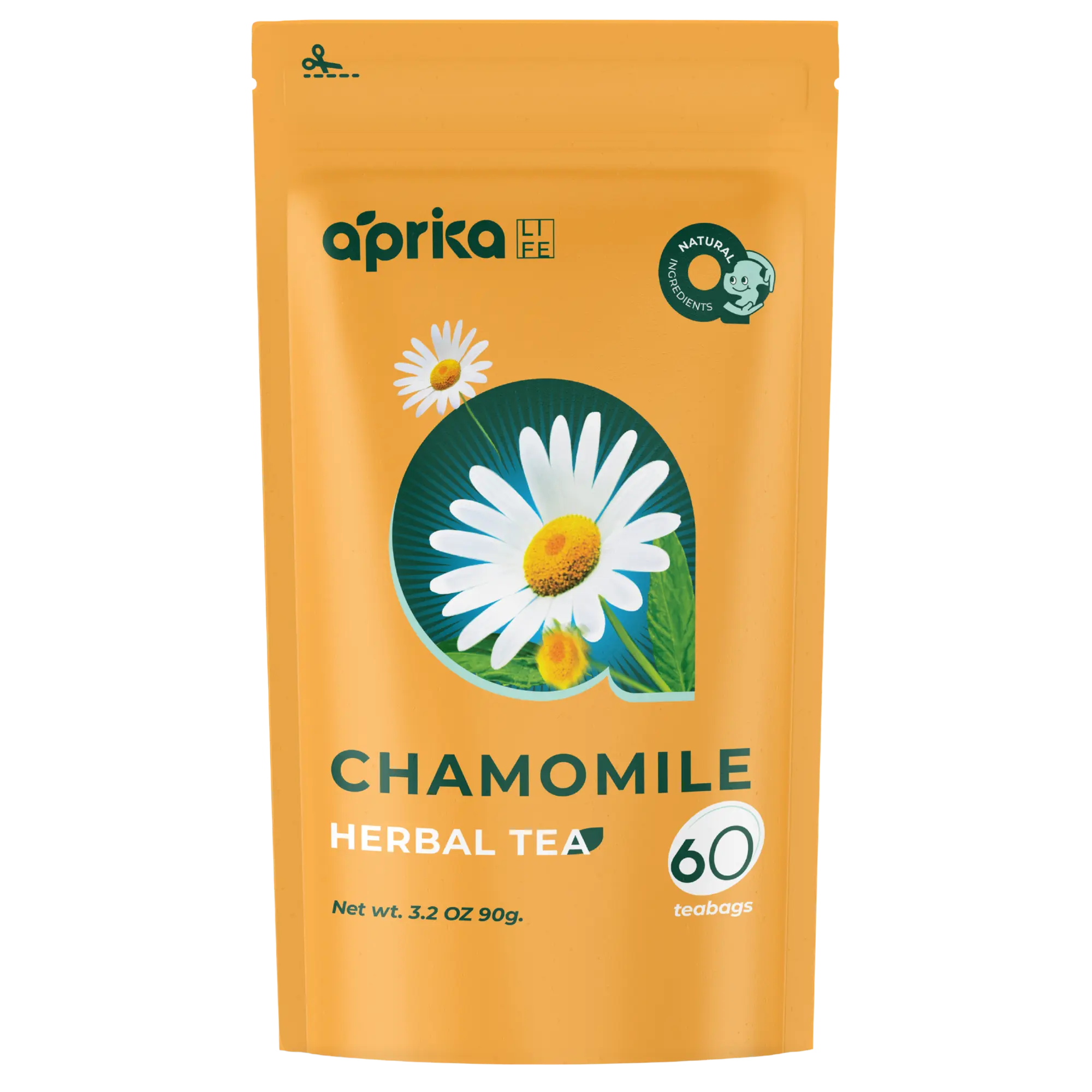 APRIKALIFE 100% Pure Chamomile Herbal Tea 60 Bags