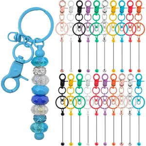 20 count Beadable Keychains Bulk Kit - DIY  Making Supplies with Metal Blanks for Crafts, , Charms, Custom Projects - Blank Chain Bars for Beaded  Design (Colourful)