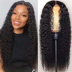 Jerry Curly Glueless 4x4 Thin HD BlendAway Lace Closure Wigs Human Hair Bye Bye Knots Wigs Pre Cut/ Plucked/ Bleached Pre Everything Glueless Wig Match All Skin Tones 250% Density