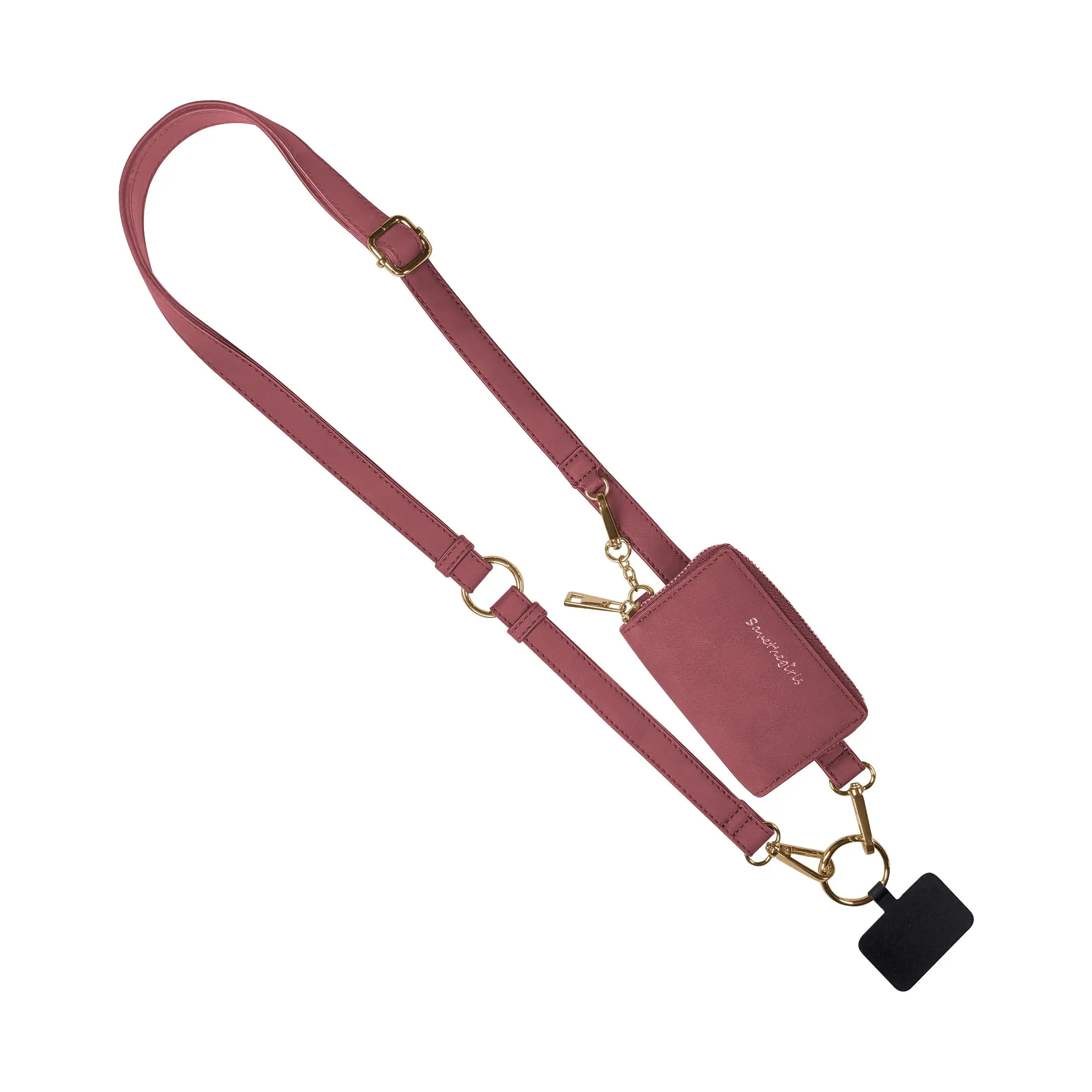 Clip & Go Strap w/Pouch Brushed Vegan Leather, hands-free ease, secure zip pouch & detachable wristlet. Style meets function, cruelty-free!