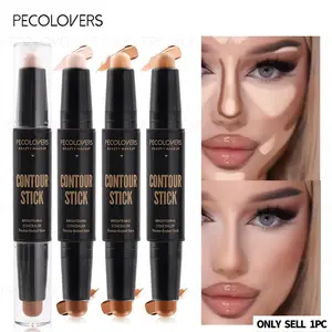 [2-In-1 Contour Stick] Double-Ended Contour Stick For Highlighting, Concealing, Highlighter, Suitable For Face Makeup And Bronzing, Ctivated Full Coverage Face Concealer, Long-Lasting, Hides Freckles, & Tattoos, Natural Finish Contouring Stick