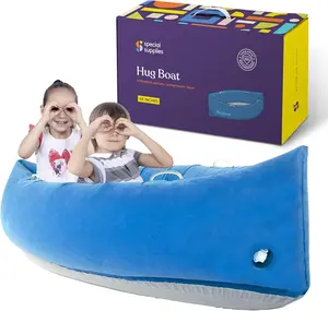 Special Supplies Inflatable Hug Boat - Calming Cozy Boat Deep Pressure, Soft Vinyl, Blue 60"