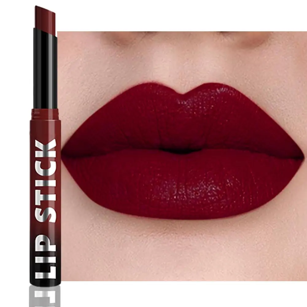 Matte Lipstick Crayon for Women, Cherry Red Lip Stick Pencil 24 Hour Long Lasting Waterproof, Non-Drying Hydrating Formula Lip Gloss Makeup