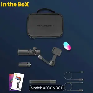 3-Axis Phone Gimbal Stabilizer Combo Kit For Smartphones Android Phones 28.74inch Extension Rod Premium Storage Bag With Follow Focus Wheel Inception Mode Vlogging (XE Combo1)