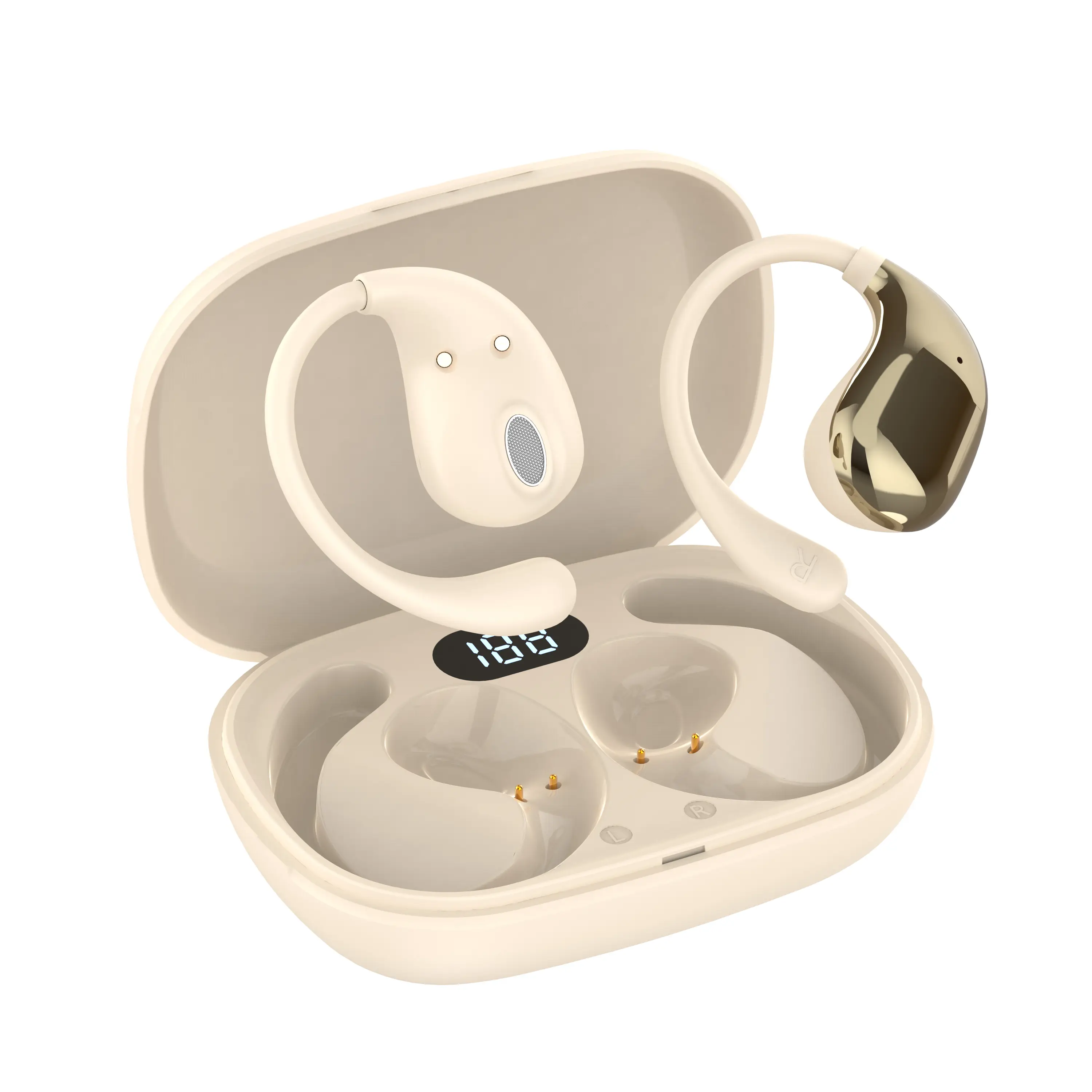 OWS Open-Ear Bluetooth Headphones - 15H Playtime, Secure Fit, Touch Control, Noise-Reducing Mic, IPX3 Waterproof, Fast Charging, Hi-Fi Sound, Stable B