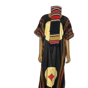 Matching Baati with Gabasaar 2-Piece Set Everyday Modest Comfort in Vibrant Blue and Green Stripes