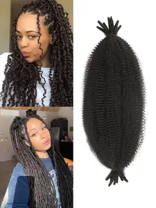 Afro Twist Hair 18 Inch 1 Packs, Synthetic Hair Extension Springy Afro Twist Hair Pre Fluffed Spring Twist Hair Pre Stretched Wrapping Hair for Soft Locs Hair Extensions